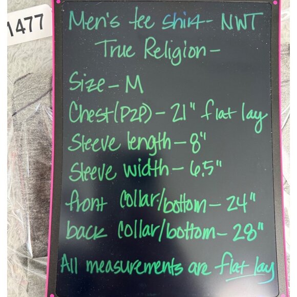 True Religion LOGO Mens M Heather Grey Camouflage TR Applique Tee Shirt NWT - Picture 10 of 11